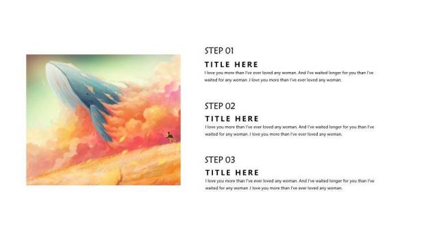 火焰云霞中跃鲸动漫视觉冲击情感PPT模板2