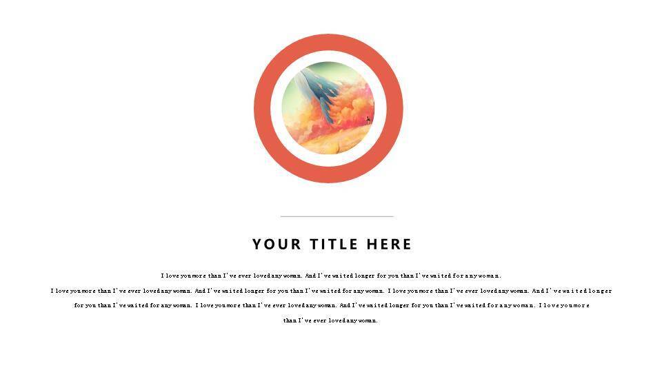 火焰云霞中跃鲸动漫视觉冲击情感PPT模板3