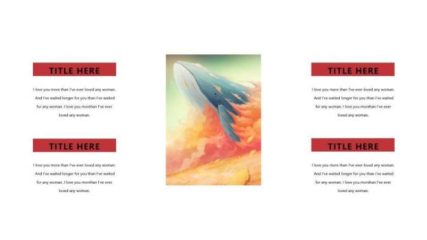 火焰云霞中跃鲸动漫视觉冲击情感PPT模板5