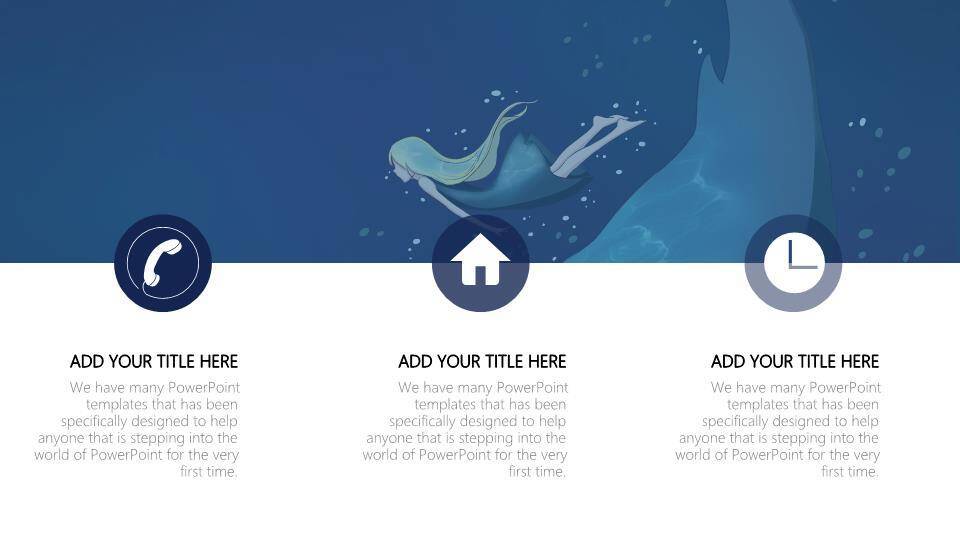 深海星空鲸背少女海蓝时见鲸动漫唯美PPT模板9