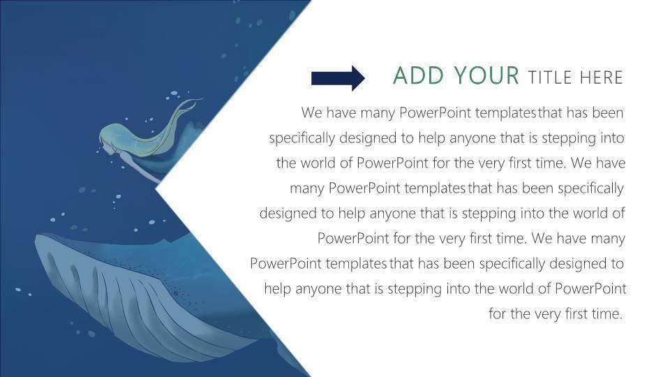 深海星空鲸背少女海蓝时见鲸动漫唯美PPT模板6