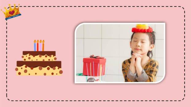 霓虹灯生日快乐儿童生日派对封面PPT模板8