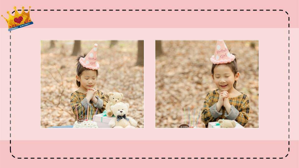 霓虹灯生日快乐儿童生日派对封面PPT模板3