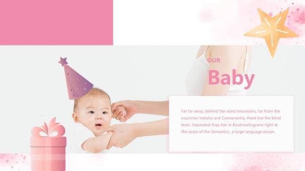 独角兽梦幻儿童生日满月宴PPT模板8