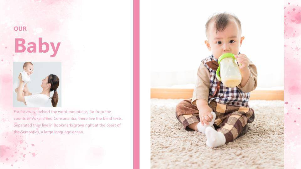 独角兽梦幻儿童生日满月宴PPT模板3