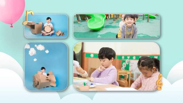 气球致童年儿童生日成长相册PPT模板9