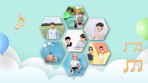 气球致童年儿童生日成长相册PPT模板5