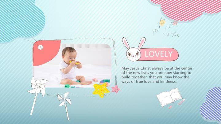 温馨宝宝满月儿童生日纪念海报PPT模板3