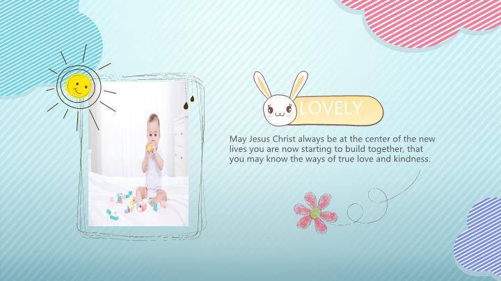 温馨宝宝满月儿童生日纪念海报PPT模板4