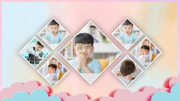 手写糖果派对儿童生日纪念相册PPT模板6