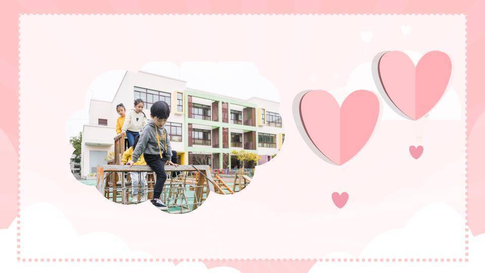 霓虹灯彩旗云朵儿童生日派对封面PPT模板6