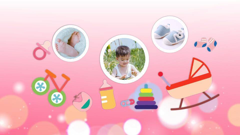 手绘甜趣儿童生日温馨海报PPT模板5