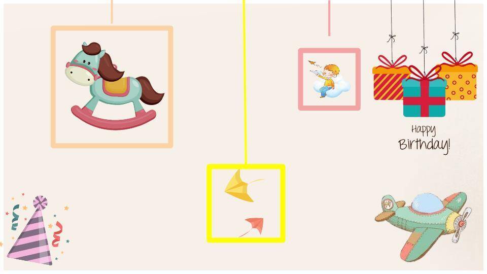 漂浮气球致童年儿童生日成长相册PPT模板6