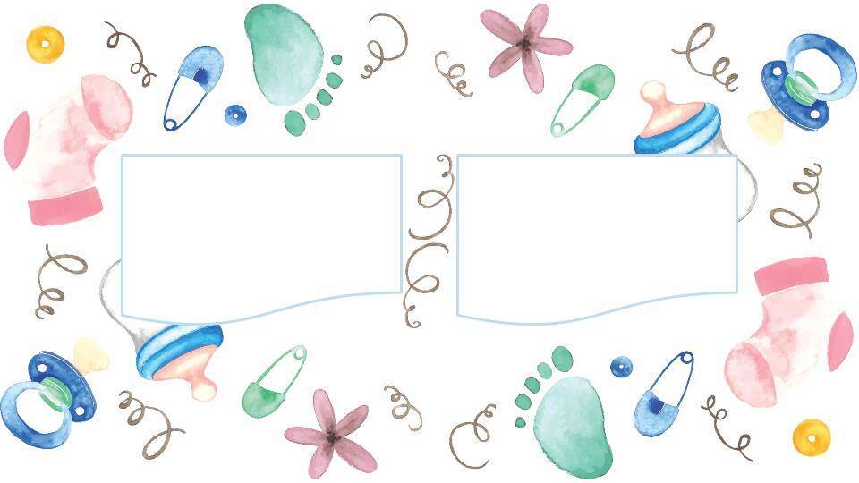 水彩兔子温馨生日成长纪念卡PPT模板8