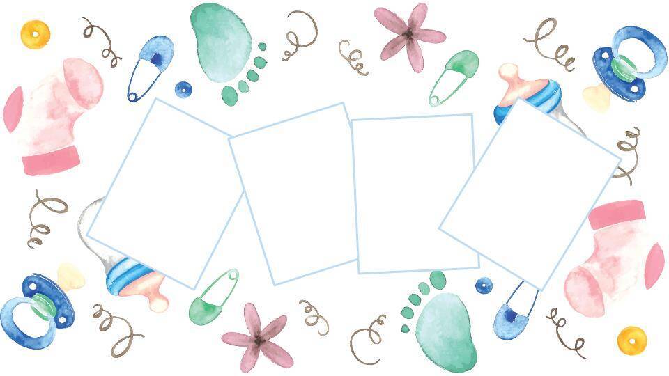 水彩兔子温馨生日成长纪念卡PPT模板9