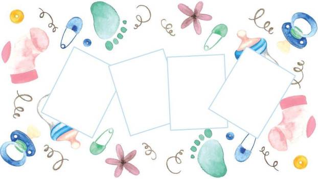 水彩兔子温馨生日成长纪念卡PPT模板9