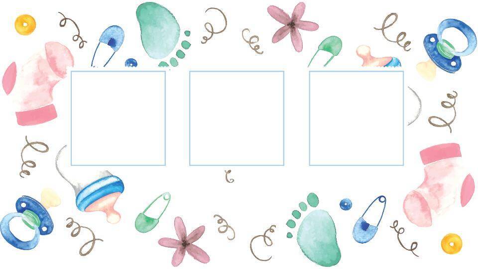 水彩兔子温馨生日成长纪念卡PPT模板3