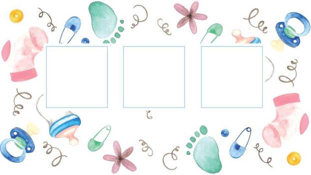 水彩兔子温馨生日成长纪念卡PPT模板3