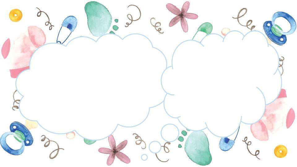 水彩兔子温馨生日成长纪念卡PPT模板6