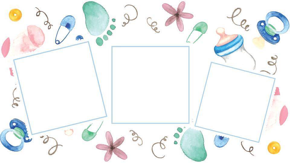 水彩兔子温馨生日成长纪念卡PPT模板7