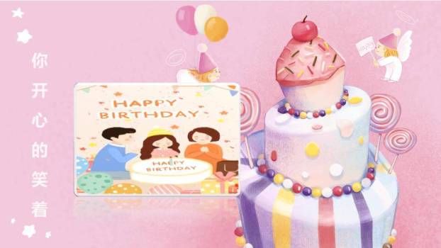 天使蛋糕棒棒糖生日相册模板PPT模板5