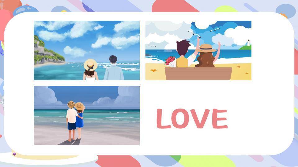 几何条纹蛋糕生日祝福横幅PPT模板9