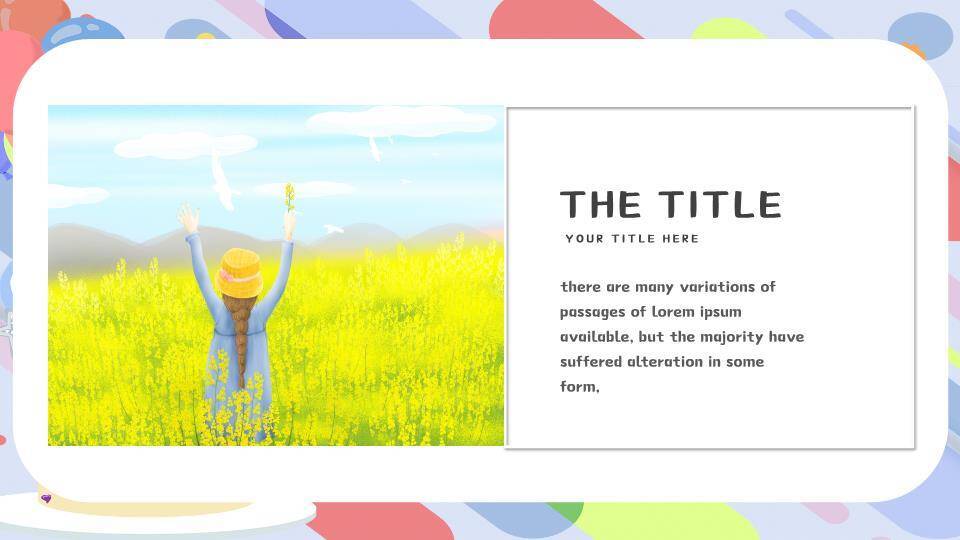 几何条纹蛋糕生日祝福横幅PPT模板3