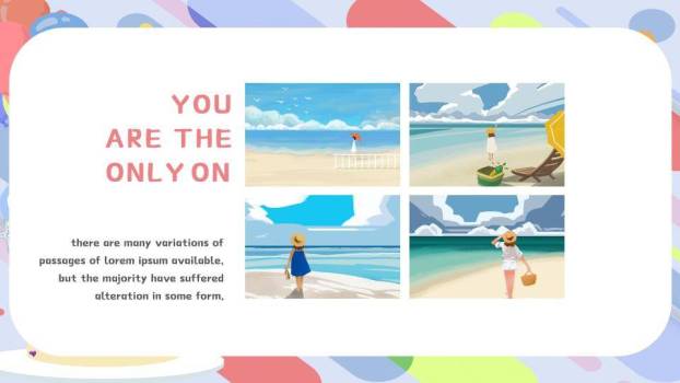 几何条纹蛋糕生日祝福横幅PPT模板4