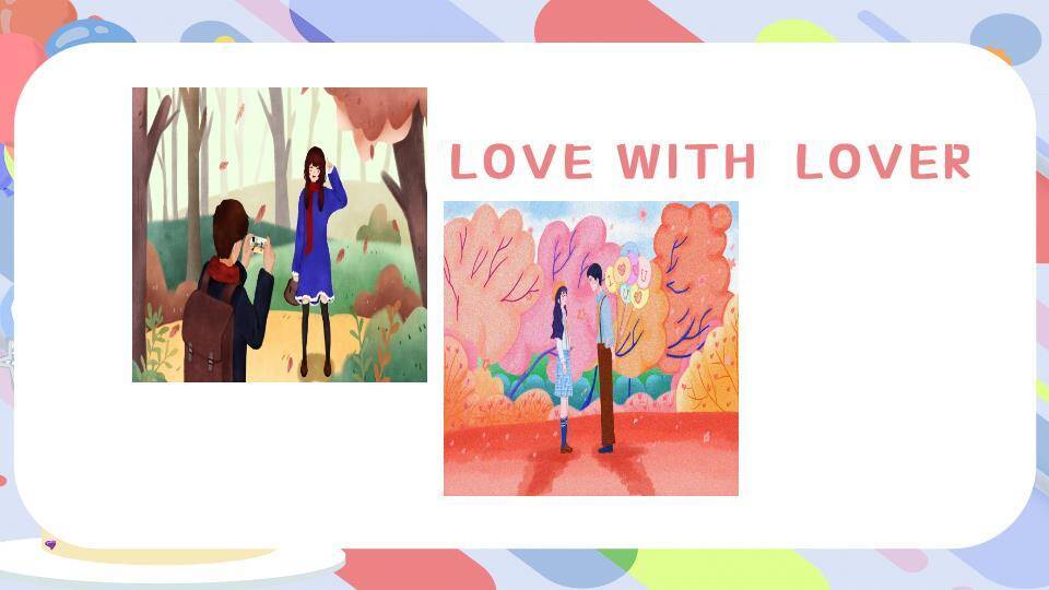 几何条纹蛋糕生日祝福横幅PPT模板6