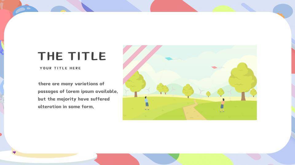 几何条纹蛋糕生日祝福横幅PPT模板7