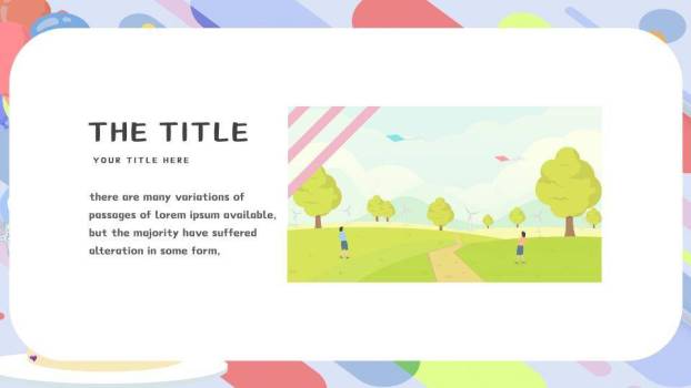 几何条纹蛋糕生日祝福横幅PPT模板7