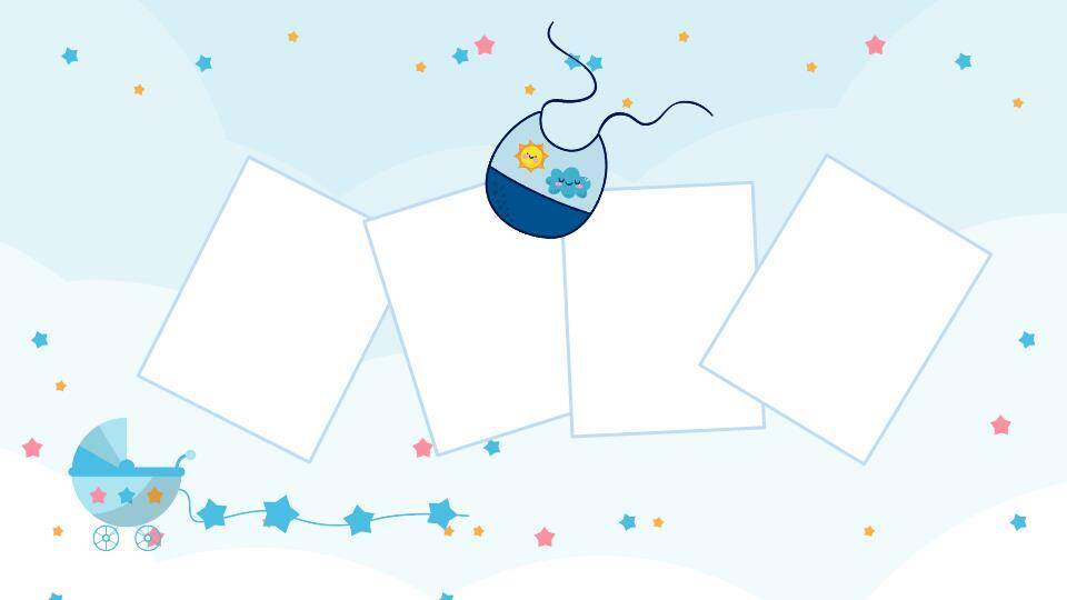 云朵婴儿车温馨生日成长纪念PPT模板9