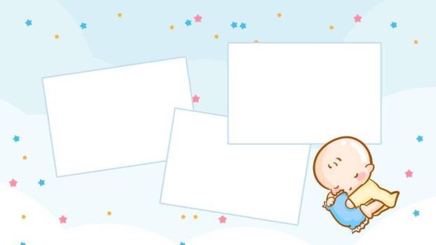 云朵婴儿车温馨生日成长纪念PPT模板1