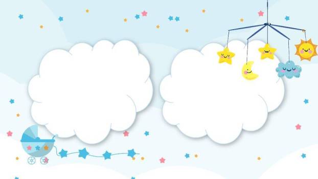 云朵婴儿车温馨生日成长纪念PPT模板4