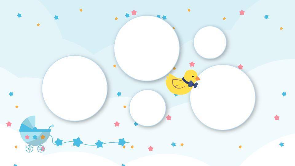 云朵婴儿车温馨生日成长纪念PPT模板5