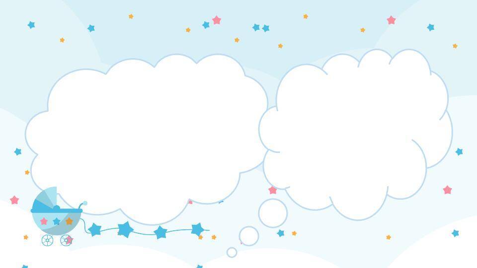 云朵婴儿车温馨生日成长纪念PPT模板6