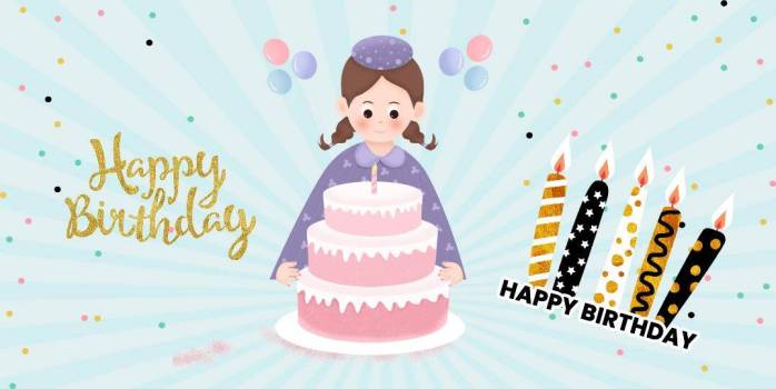 粉红字热气球生日庆祝海报PPT模板9