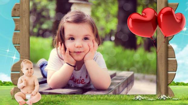 色块月亮微立体生日周岁纪念PPT模板6