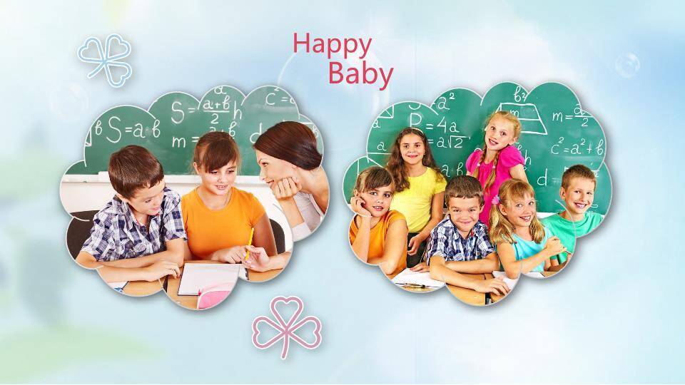 彩虹棒棒糖3岁生日电子相册PPT模板3