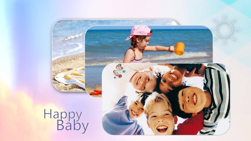 彩虹棒棒糖3岁生日电子相册PPT模板4