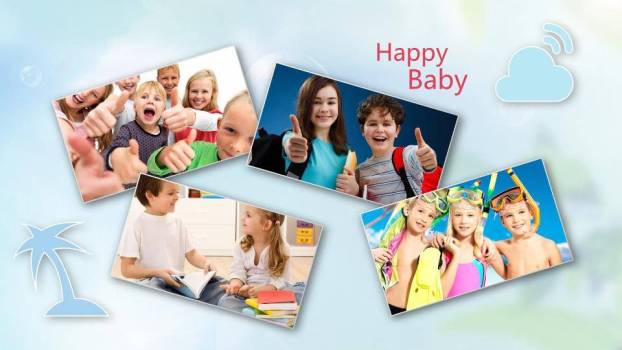 彩虹棒棒糖3岁生日电子相册PPT模板6