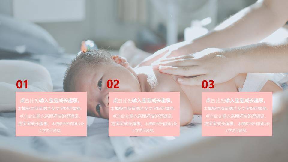 宝贝萌宠百天生日纪念相册PPT模板6