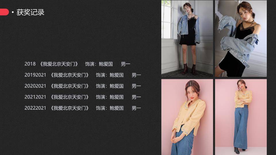 锋尚型格演员模特介绍封面PPT模板5