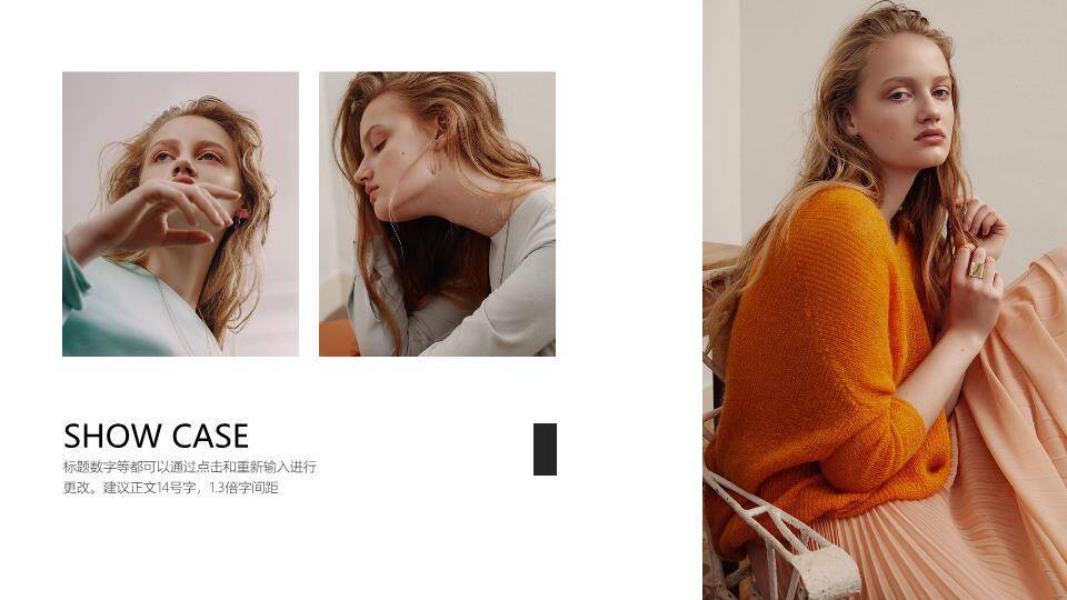 国际范黑白模特艺人专业介绍PPT模板2