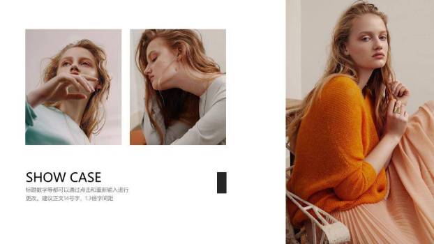 国际范黑白模特艺人专业介绍PPT模板2