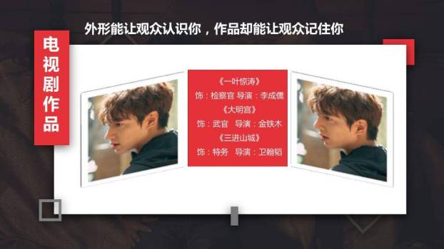 黑白序章新人演员专业介绍PPT模板7