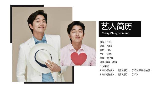 双面型录男艺人媒体曝光介绍PPT模板0