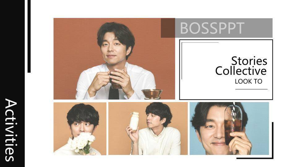 双面型录男艺人媒体曝光介绍PPT模板5