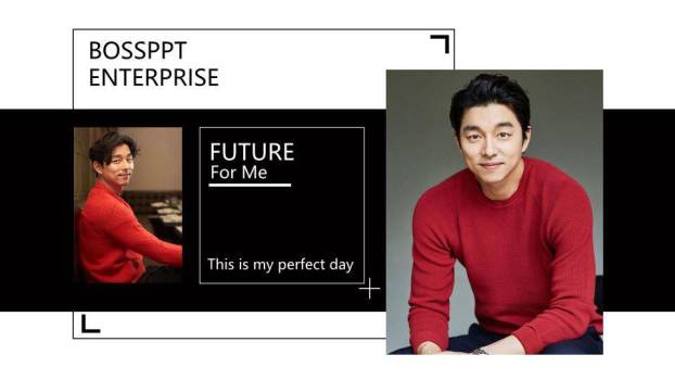 双面型录男艺人媒体曝光介绍PPT模板7