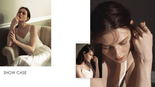 柔光双帧女性模特气质介绍PPT模板8